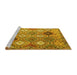 Sideview of Machine Washable Persian Yellow Traditional Rug, wshtr4636yw