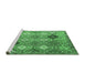 Sideview of Machine Washable Persian Emerald Green Traditional Area Rugs, wshtr4636emgrn