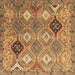 Square Machine Washable Persian Brown Traditional Rug, wshtr4636brn