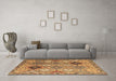 Machine Washable Persian Brown Traditional Rug in a Living Room,, wshtr4636brn