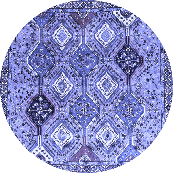 Round Persian Blue Traditional Rug, tr4636blu