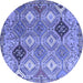 Round Persian Blue Traditional Rug, tr4636blu