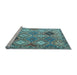 Sideview of Machine Washable Persian Light Blue Traditional Rug, wshtr4636lblu