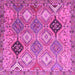 Square Machine Washable Persian Pink Traditional Rug, wshtr4636pnk