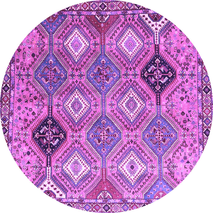 Round Persian Purple Traditional Rug, tr4636pur