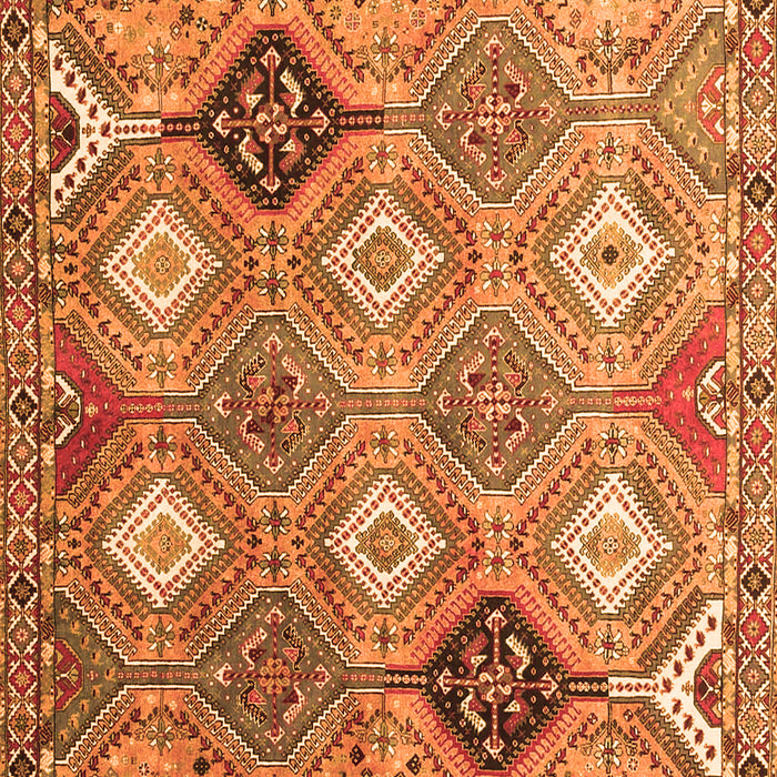 Serging Thickness of Machine Washable Persian Orange Traditional Area Rugs, wshtr4636org