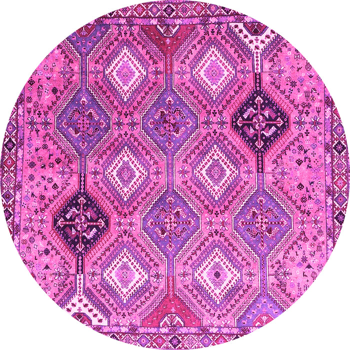 Round Persian Pink Traditional Rug, tr4636pnk