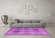 Machine Washable Persian Purple Traditional Area Rugs in a Living Room, wshtr4636pur