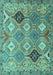 Machine Washable Persian Turquoise Traditional Area Rugs, wshtr4636turq