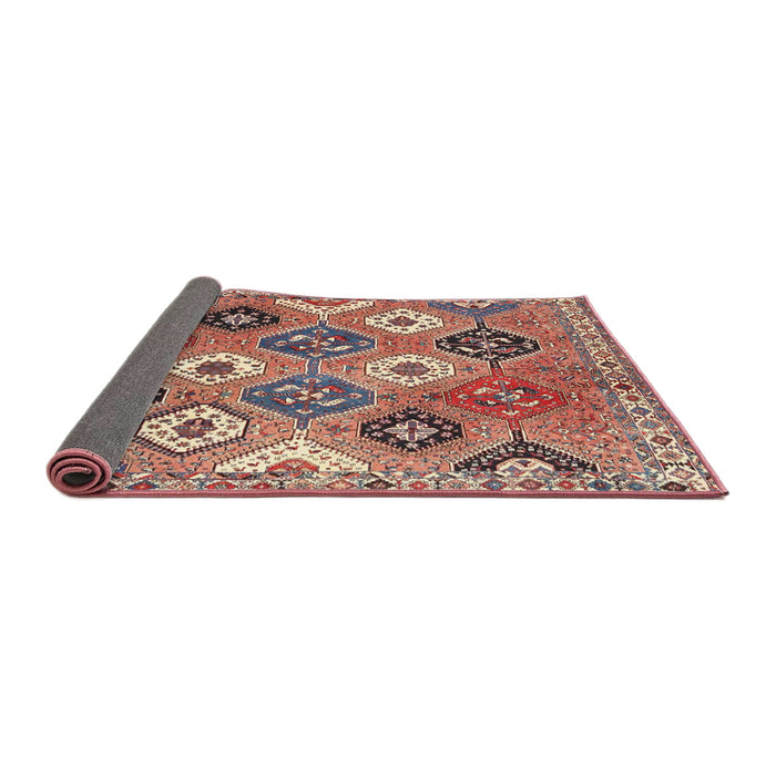 Sideview of Traditional Brown Red Persian Rug, tr4637