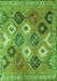 Serging Thickness of Machine Washable Persian Green Traditional Area Rugs, wshtr4637grn