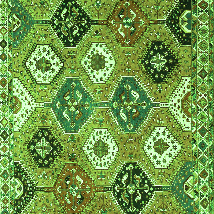 Serging Thickness of Machine Washable Persian Green Traditional Area Rugs, wshtr4637grn