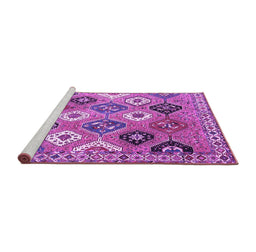 Sideview of Machine Washable Persian Purple Traditional Area Rugs, wshtr4637pur