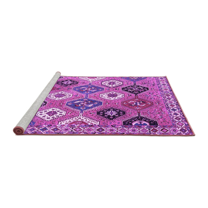 Sideview of Machine Washable Persian Purple Traditional Area Rugs, wshtr4637pur