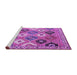 Sideview of Machine Washable Persian Purple Traditional Area Rugs, wshtr4637pur