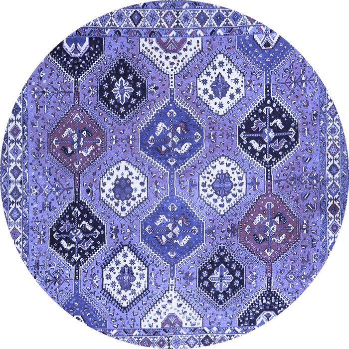 Round Persian Blue Traditional Rug, tr4637blu