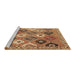 Sideview of Machine Washable Persian Brown Traditional Rug, wshtr4637brn