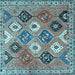 Square Machine Washable Persian Light Blue Traditional Rug, wshtr4637lblu