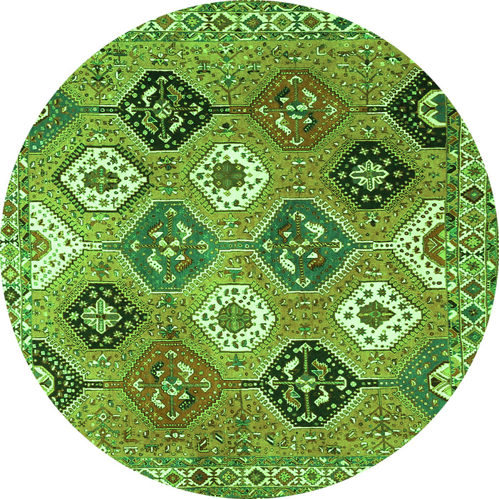 Square Persian Green Traditional Rug, tr4637grn