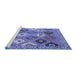 Sideview of Machine Washable Persian Blue Traditional Rug, wshtr4637blu