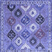 Square Persian Blue Traditional Rug, tr4637blu