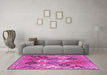 Machine Washable Persian Pink Traditional Rug in a Living Room, wshtr4637pnk