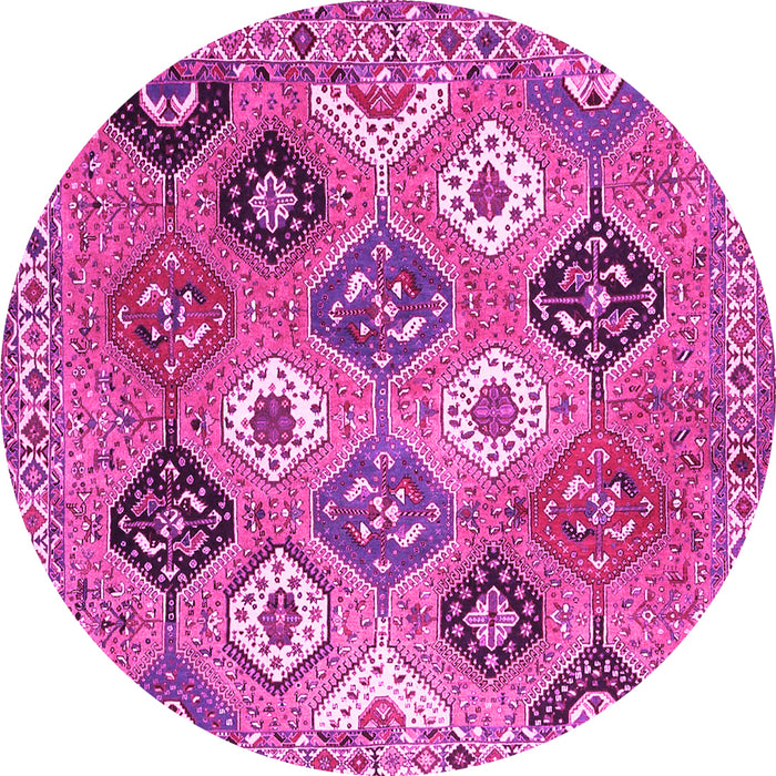 Round Persian Pink Traditional Rug, tr4637pnk