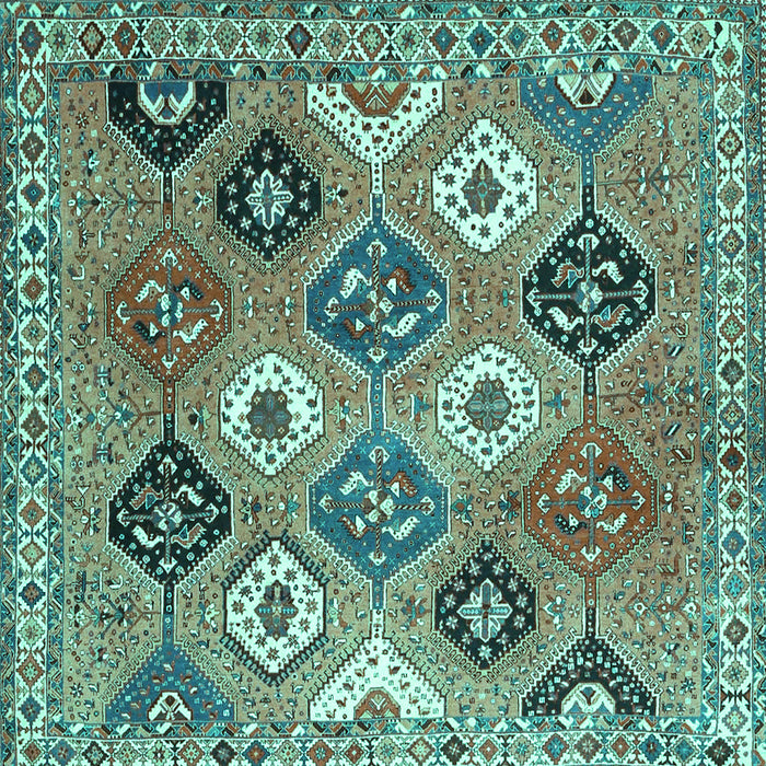 Square Persian Turquoise Traditional Rug, tr4637turq