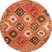 Square Persian Orange Traditional Rug, tr4637org
