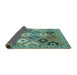 Sideview of Persian Turquoise Traditional Rug, tr4637turq