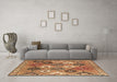 Machine Washable Persian Brown Traditional Rug in a Living Room,, wshtr4637brn