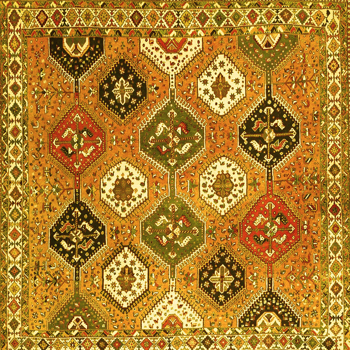 Square Persian Yellow Traditional Rug, tr4637yw