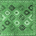 Square Persian Emerald Green Traditional Rug, tr4637emgrn