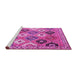 Sideview of Machine Washable Persian Pink Traditional Rug, wshtr4637pnk