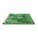 Sideview of Machine Washable Persian Emerald Green Traditional Area Rugs, wshtr4637emgrn