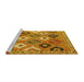 Sideview of Machine Washable Persian Yellow Traditional Rug, wshtr4637yw