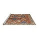 Sideview of Machine Washable Traditional Dark Sienna Brown Rug, wshtr4638