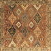 Square Persian Brown Traditional Rug, tr4638brn