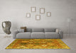 Machine Washable Persian Yellow Traditional Rug in a Living Room, wshtr4638yw