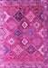 Machine Washable Persian Pink Traditional Rug, wshtr4638pnk