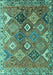 Machine Washable Persian Turquoise Traditional Area Rugs, wshtr4638turq