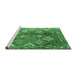 Sideview of Machine Washable Persian Emerald Green Traditional Area Rugs, wshtr4638emgrn