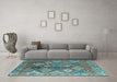 Machine Washable Persian Light Blue Traditional Rug in a Living Room, wshtr4638lblu