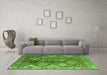 Machine Washable Persian Green Traditional Area Rugs in a Living Room,, wshtr4638grn