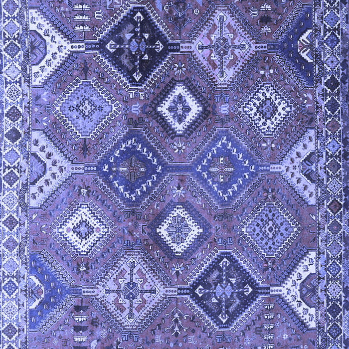Machine Washable Persian Blue Traditional Rug, wshtr4638blu