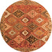 Machine Washable Persian Orange Traditional Area Rugs, wshtr4638org