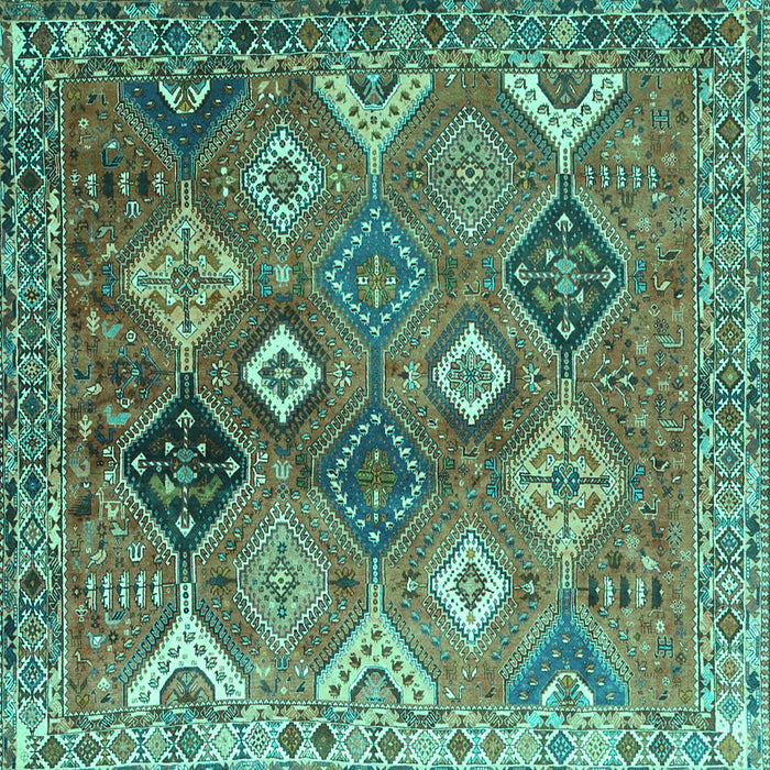 Square Persian Turquoise Traditional Rug, tr4638turq