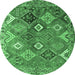 Round Persian Emerald Green Traditional Rug, tr4638emgrn