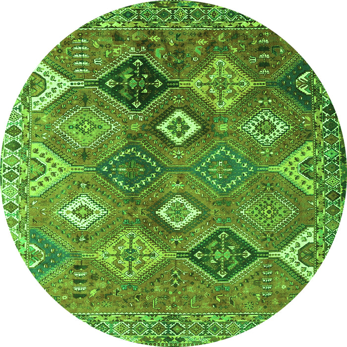 Square Persian Green Traditional Rug, tr4638grn