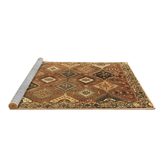 Sideview of Machine Washable Persian Brown Traditional Rug, wshtr4638brn
